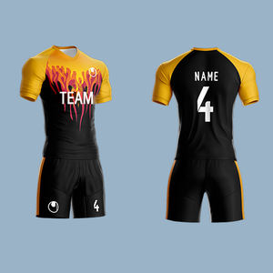 เสื้อฟุตบอลลายเปลวไฟสำหรับผู้ชายเสื้อทีมฟุตบอลออกแบบเองได้ตามต้องการชื่อดีไซน์ฟรี - Product Image 1