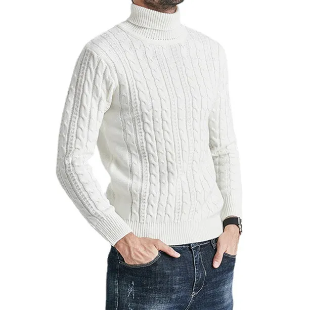 Suéter de cuello alto de estilo europeo y americano para hombre, Jersey grueso de moda de invierno, nuevo