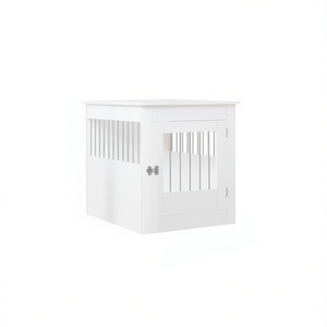 Cuccia per Cani in Legno Ingegnerizzato Bianco 25.4x31.5x28 Pollici, Elegante Cuccia per Animali Domestici, Arredamento da Interno per Razze Medie, Resistente - Product Image 1