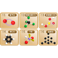 Kit de modelo de estructura molecular de átomos, 208 piezas, modelo de enlace atómico con bolas de colores para la enseñanza de química en escuelas secundarias y preparatorias