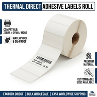 Gulungan Label Termal Perekat 50mm X 30mm Stiker Termal Perekat Sendiri Gulungan Label Barcode Kertas Termal untuk Printer