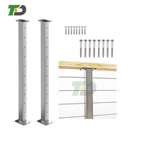DF 42" 36" Meilleur Prix Garde-corps en câble carré noir en acier inoxydable 316 304 pour escalier domestique, jardin et clôture – Barrières rigides