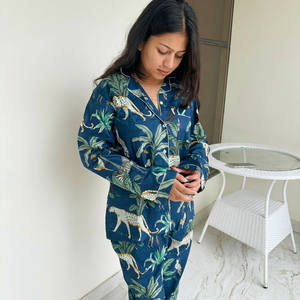 Urvi Creactions Handmade Cotton <b>Pajama</b> Set Hand Block Print Floral Indian Night <b>Suit</b> Wholesale Market for Best Price - Product Image 1