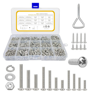 304 Stainless Steel Screw Nut Washer Assortment Set 815pcs Multi Size Round Head For Construction - Product Image 4