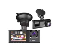 Caméra embarquée WiFi pour voiture 1080P, grand angle 130 degrés, 3 caméras (avant, intérieur, arrière), vision nocturne, capteur G, enregistrement en boucle, DVR pour voiture