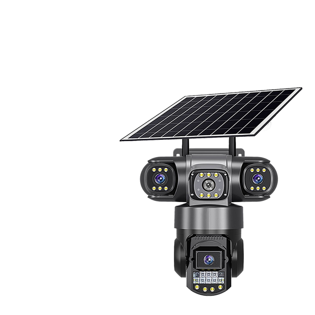 6MP V380 Pro 2 1 AI Integrated Solar Security Light CCTV Camera IP 4G Two-Way Talk 3 Lens 200W Power Plastic LED Street Battery