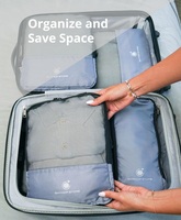 Sac de rangement pour organisateurs de voyage en nylon ripstop recyclé Conception personnalisée Cubes d'emballage de voyage en maille de compression suspendus légers