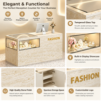 Vitrine de présentation de bijoux haut de gamme et comptoir d'accueil pour magasins de vêtements, design minimaliste moderne avec tiroir