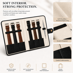 Wholesale Branded Snap Button <b>Leather</b> Watch Band Holder Custom Print For Worldwide Watch Accessory Bulk Orders - Product Image 3