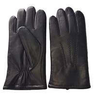 Gants d'hiver de luxe pour homme en cuir véritable de mouton avec doublure en fourrure de bébé mouton, super chauds, écologiques et respirants
