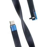 Kabel Data USB C Male to Male Sudut Naik 40Gbps 240W Kecepatan Tinggi, Silikon Cair, Pipih