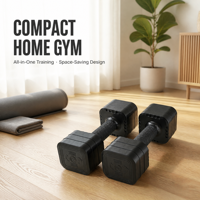 Ensemble d'haltères réglables en acier FWP, poignée antidérapante confortable, base plate anti-roulement, entraînement de fitness commercial en salle de sport