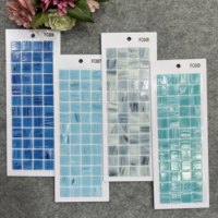 Vente chaude Vert Bleu Forme Carrée Design Moderne Verre Mosaïque Carreaux Parquet Mur Piscine Carrelage pour Piscine Hot Melt Art Hot
