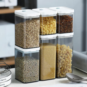 <b>Airtight</b> Plastic Storage Containers Set Wood PET Printed Lids for Coffee Tea Jam Grain Organizing Storage <b>Jars</b> - Product Image 6