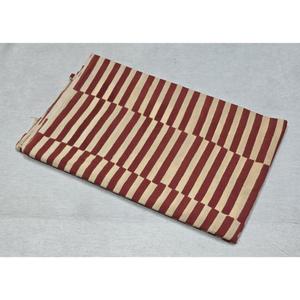 <b>Red</b> and White Striped Cotton Seersucker Fabric Woven Textile Block Print 43/44 Inches Width - Product Image 2