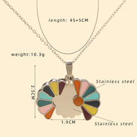 MC691 grosir nama khusus kalung baja tahan karat Laser terukir terbuka Enamel bunga aster liontin mode perhiasan kalung