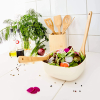 Accessoires de cuisine en bambou en gros, ensembles d'outils et gadgets de cuisine pour la maison, ustensiles de cuisson