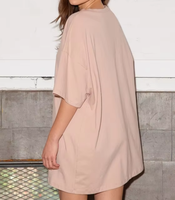 Robe T-shirt pour femme d'été, personnalisée, 230 grammes, écologique, mignonne, décontractée, ample, coupe large, manches courtes, 100% coton