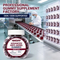 Gummies NAD+ Resvératrol Collagène Peptides Biotine Kératine Berbérine Saveur Baies 60 Unités Complément Adulte