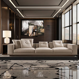 आधुनिक चीनी ठोस लकड़ी होमस्टे क्लब कॉफी दुकान मॉडल कमरे बिक्री विभाग नरम सजावट डिजाइनर रिसेप्शन कस्टम सोफा - Product Image 4