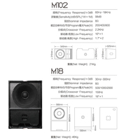 Sistem Speaker Line Array Profesional aM102 Dual Tweeter 1.7 inci + Subwoofer aM18 18 inci Sensitivitas 98dB untuk Pertunjukan Langsung
