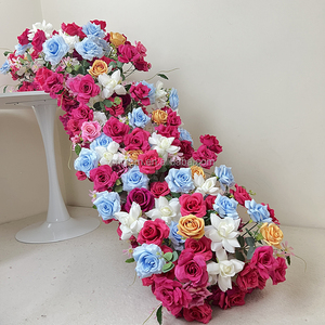 Decoraciones para Eventos y Bodas, Camino <span class=keywords><strong>de</strong></span> Mesa <span class=keywords><strong>de</strong></span> <span class=keywords><strong>Flores</strong></span> Artificiales <span class=keywords><strong>de</strong></span> Seda Coloridas, <span class=keywords><strong>Centro</strong></span> <span class=keywords><strong>de</strong></span> Mesa para <span class=keywords><strong>Funeral</strong></span> - Product Image 2