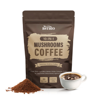 Café instantané aux champignons BSTBIO 10 en 1, mélange de Crinière de lion, Cordyceps, Queue de dinde, Reishi et Arabica