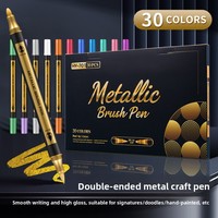 Marqueur double pointe en métal et acrylique, séchage rapide, imperméable, non effaçable, pointe rigide, surligneur, pour peinture artistique et graffiti