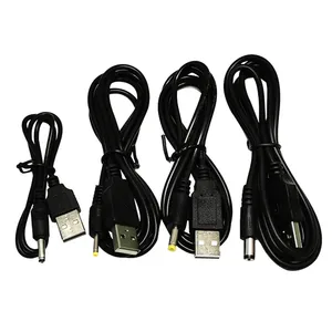 DC电源适配器插头USB转换为DC插孔2.5x0.7 3.5*1.35 4.0*1.7 5.5x2.1 5.5x2.5毫米5v电源电缆连接线