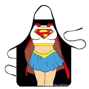 Vendita all'ingrosso al dettaglio Sunyue moda carina stampa digitale poliestere impermeabile su misura Superman Cos grembiule - Product Image 5