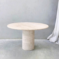 Marbre travertin HZX pour la personnalisation, pierre naturelle, table ronde pour cuisine, meubles de salle à manger, table de restaurant