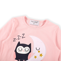 Pijamas Infantiles con Estampado de Búho, Ropa de Dormir Cómoda, Pantalones de Pijama de Manga Larga, Trajes de Dormir para Niñas, Servicio OEM, Diseño de Dibujos Animados, Otoño