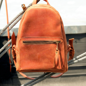 Mini Mochila de Cuero Genuino de Primera Calidad para Mujer, Bolso de Cuero Real Pequeño, Mochila de Viaje, Bolso de Día LMBP-0035B - Product Image 1