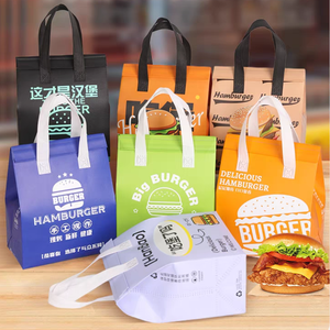 Bolsas de embalaje para hamburguesas con logotipo personalizado, bolsas aisladas para pollo frito, bolsas de embalaje para llevar para tela no tejida - Product Image 1