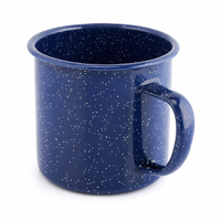 Tasse à café en émail personnalisée de 12 oz, style classique pour l'extérieur, durable, légère, pour le camping, la randonnée, les voyages en camping-car, vente en gros