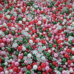 500g DIY Craft Slime Filler Kẹo Bạc Hà Polymer đất sét lát Acrylic Hạt Ngọc Trai Mix giáng sinh Polymer sprinkles - Product Image 3