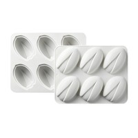 Moule en silicone 6 cavités pour mousse de pistache, qualité alimentaire, style français, plaque à gâteau ovale, compatible four, pour desserts et chocolats