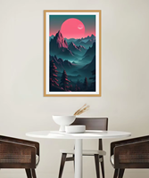 Tableau mural Paysage Forêt Nocturne Moderne HD, Impression Haute Définition sur Toile avec Cadre Intégré pour Décoration Intérieure