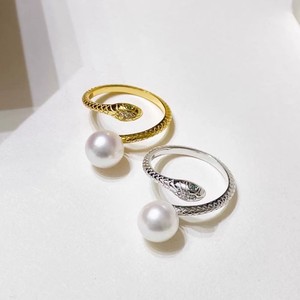 Anillo de Plata de Ley S925 10591DIY con Cuentas Redondas de 10-12 mm, Soporte Vacío para Anillo de Serpiente Espiritual, Perla, Accesorios 100% Auténticos - Product Image 4