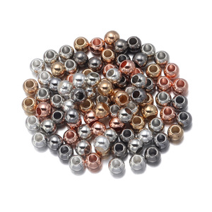 Cuentas de agujero recto <span class=keywords><strong>CCB</strong></span> de 6/8/10/12/14mm, chapado de plástico ecológico, cuentas de agujero grande de oro, accesorios de joyería DIY - Product Image 6
