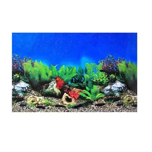 Аквариумный пейзаж наклейка плакат Аквариум 3D фон живопись наклейка двусторонние морские растения фон аквариум Декор