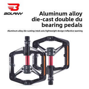 Pédales plates en alliage pour <span class=keywords><strong>VTT</strong></span> et vélo de route, <span class=keywords><strong>double</strong></span> roulement DU, axe en acier, filetage 9/16 pouces, pédales pour vélos de gravier et <span class=keywords><strong>VTT</strong></span> - Product Image 5