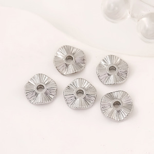 Flower Shape Alloy <b>Beads</b> Gold <b>Silver</b> Plated For Bracelet Making D139 - Product Image 2