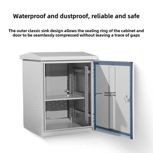 Gabinete de Seguridad para Monitoreo, Montaje en Pared, 9U, Exterior, Impermeable IP45, Acero Laminado en Frío, 19 Pulgadas, Color Gris Ceniza, en Stock - Product Image 2