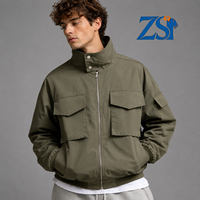 Blouson Tactique Homme Personnalisé avec Logo, Poches Cargo Utilitaires, Col Montant, Coupe-Vent, Style Gorpcore Streetwear, Vente en Gros