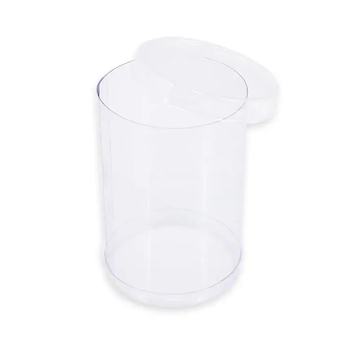 Wholesaler clear plastic cylinder box PET PVC PP round plastic boxes tube packaging box for candy