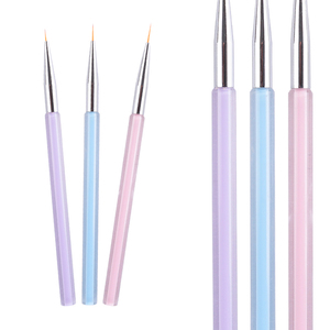 3Pcs Wood Handle Dual Art Nail Liner Brush <b>Set</b> Nylon Hair Acrylic <b>Paint</b> Detail Brushes Private Label 35g Pack - Product Image 6