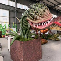 Fleur carnivore électronique animée interactive avec capteur, lumière et pulvérisation, pour grands centres commerciaux intérieurs/extérieurs