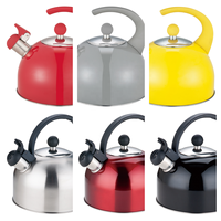 Bouilloire sifflante ergonomique à poignée froide au toucher, en acier inoxydable de qualité alimentaire, avec fond à induction, 2,5L-3,5L
