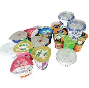 Recyclable Yogurt Aluminum Foil Die Cut Lids for sealing PE/PP/PS/PET Plastic Cup